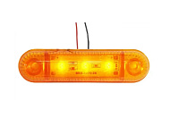 Фонарь габаритный LED 24V, желтый (L=95мм, 3-светодиода) Турция