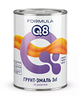 Грунт-эмаль по ржавчине "FORMULA Q8" черная 0,9 КГ (1/14)